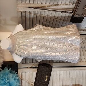 Shein brand silver sequence blouse